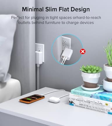 2Pack Flat USB C Wall Charger,40W 4Ports Foldable & Slim Fast Charging Block,Type C Cube Box Multiport Power Adapter Plug Brick Compatible with iPhone 17/16/15/14,Samsung,Pixel, AirPods4,Watch10 - Image 3