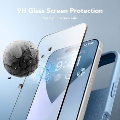 GONEZ Magnetic for iPhone 16 Pro Case, Compatible with MagSafe, [Screen Protector + Camera Lens Protector], Silicone Shockproof Anti-Scratch Protective Phone Case 6.3 inch, Mist Blue - Image 5