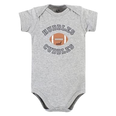 Hudson Baby Unisex Baby Cotton Bodysuits, Football Huddles 3-Pack, Preemie - Image 3
