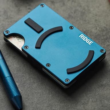 Ridge Wallets for Men Magsafe - Slim Minimalist Compact Wallet and Card Holder, RFID Protected Front Pocket Wallets for Men with Integrated Cash Strap (Alpine Navy) - Image 2