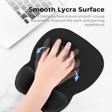 EooCoo Ergonomic Mouse Pad with Wrist Support, Mousepad with Memory Foam Wrist Rest and Non-Slip Base for Computer, Cafe, Home & Office, 9.64 x 8.26 in Office Desk Accessories - Image 3