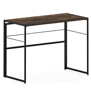 Furinno Riau No Tool/No Assembly/Folding Metal Frame Computer Desk, Rustic Oak/Black, 39 Inch - Image 7