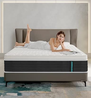 ADDNUSS Queen Mattresses,Memory Foam 10 Inch Hybrid Black Queen Mattress in a Box,Individual Pocket Spring Breathable Comfort for Sleep Supportive and Pressure Relief,CertiPUR-US. - Image 2