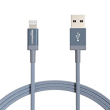 Amazon Basics Durable 2-Pack USB-A to Lightning Charger Cable, Nylon Braided Cord, MFi Certified Charger for Apple iPhone 14 13 12 11 X Xs Pro, Pro Max, Plus, iPad, 6 Foot, Dark Gray - Image 1