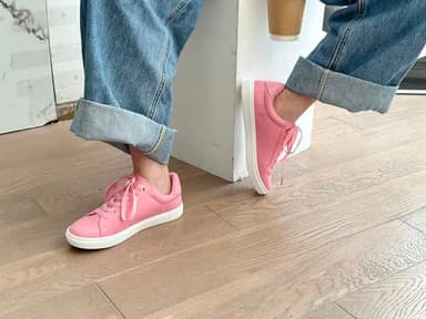 FEVERSOLE Women's Fashion Lightweight Spring Summer Vegan Leather Sneaker Casual Comfort Walking Shoes Hot Pink Size 8.5 M US - Image 5