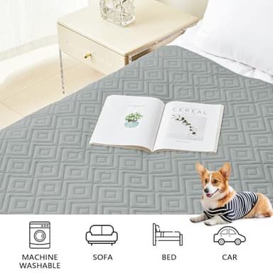 hyha Waterproof Dog Blanket, Soft Pet Bed Blankets, Waterproof Sofa Couch Cover for Dogs Washable, Reversible Pet Couch Covers for Sofa Furniture (82x102 Inch, Grey/Dark Grey) - Image 7