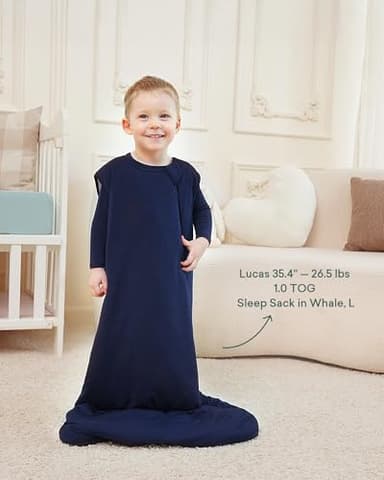 PurComfy Supersoft Sleep Sack 1.0 TOG, Premium Bamboo Viscose Baby Sleeping Bag, 2-Way Safe Zipper Sleep Sacks 6-15 Months (Slate) - Image 6