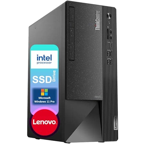 Lenovo ThinkCentre Business Desktop| Intel Quad-Core Processor | 64GB RAM | 1TB SSD & 1TB HDD | Support Upto 3 Monitors | HDMI & USB-C | Ethernet | Wi-Fi | Bluetooth | Keyboard & Mouse| Windows 11 Pro - Image 1