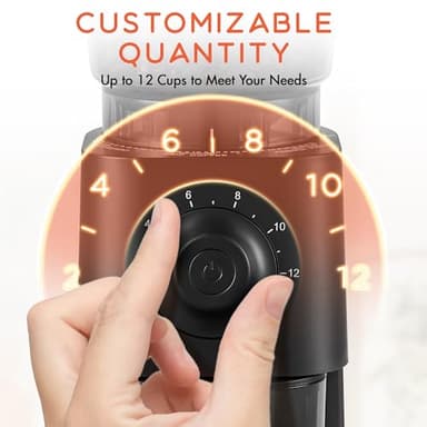 Ollygrin Coffee Grinder Electric, Conical Burr Coffee Bean Grinder with 30 Grind Settings - Image 4