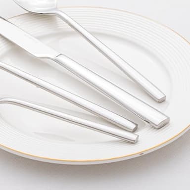 KINGSTONE Silverware Set with Serving Utensils, 65-Piece Forged Flatware Set Cutlery Set Premium Stainless Steel, Service for 12, for Kitchen, Home, Wedding, Party, Mirror Polished and Dishwasher Safe - Image 4