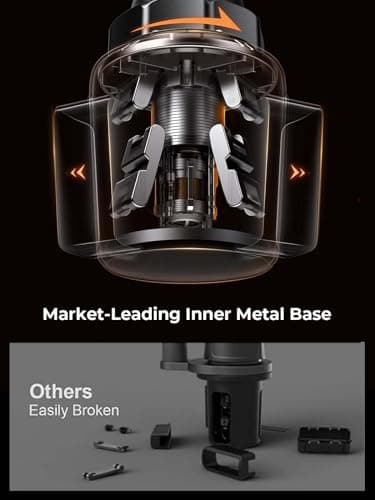 LISEN Cup Phone Holder for Car [Upgraded Version] Long Neck 360° Adjustable Car Accessories for Women Thick Cases Friendly for iPhone 16e 16 15 14 13 Pro Max Samsung S25 All 4-7'' Phone, LUXURY Sliver - Image 5