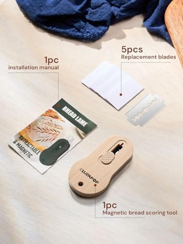 CLUEAPOP Extractable & Magnetic Bread Lame Dough Scoring Tool - Professional Sourdough Scoring Tool - Sourdough Bread Baking & Bread Scoring Tool - Scoring Patterns Booklet & 5 Razor Blades - Image 8