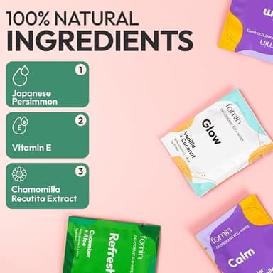 FOMIN Travel Deodorant Wipes - 30 Count - Variety Pack - pH Balanced, Hypoallergenic Mini Deodorant Wipes For Women and Men - Plastic-Free, Individually Wrapped Underarm & Body Wipes - Image 4