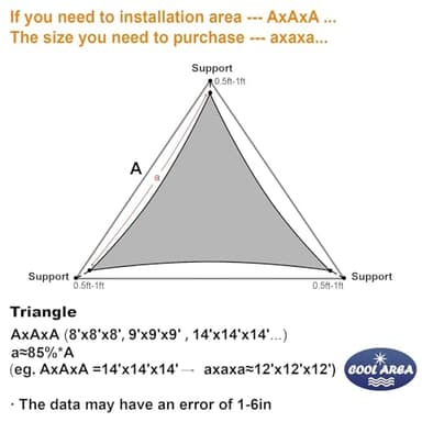 Cool Area Sun Shade Sail 12x12x12FT Triangle Shade Canopy Outdoor Sunshade for Patio Backyard Garden, Brown - Image 6