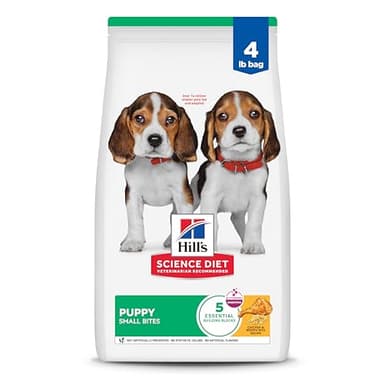 Hill's Science Diet Puppy, Puppy Premium Nutrition, Small Kibble, Dry Dog Food, Chicken & Brown Rice, 4.5 lb Bag - Image 1