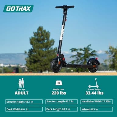 Gotrax XR Elite Electric Scooter, 8.5" Pneumatic Tire, Max 18 Mile and 15.5Mph by 300W Motor, Bright Headlight and Taillight, Aluminum Alloy Frame and Cruise Control, Foldable Escooter for Adult Black - Image 8