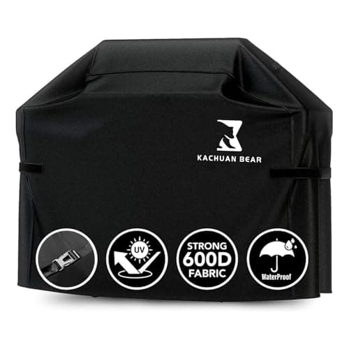 Black Grill Cover,Heavy Duty BBQ Grill Cover for Outdoor Grill, 58 Inch – Waterproof, Rip-Proof, UV & Fade Resistant with Adjustable Straps Gas Weber, Genesis, Charbroiland More Grills (600D-53) - Image 1