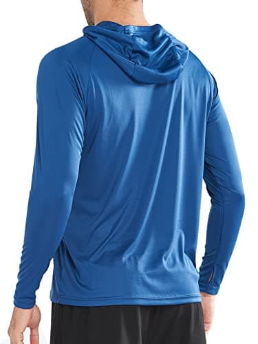NORTHYARD Men's UPF 50+ Hoodie Shirts Long Sleeve Sun Protection Fishing Swim Lightweight UV SPF Running Rash Guard Quick Dry RoyalBlue 4XL - Image 3