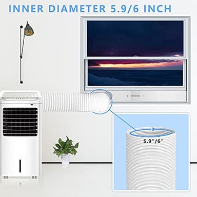 LEZIFU Portable Air Conditioner Kit with Hose, Adjustable Window Seal with 5.9 Inch Diameter 59" Length Hose for Vertical/Horizontal Window - Image 7