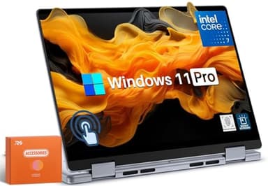 Dell 2-in-1 Laptop, Intel Core 7 150U CPU, Copilot-AI, 14" FHD+ Touchscreen, 32GB DDR5 RAM, 1TB SSD, Intel Graphics, Fingerprint, Long Battery Life, Windows 11 Pro,Microsoft Copilot w/RH-Accessories - Image 1
