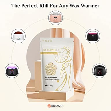 KOTAMU Hard Wax Beads for Hair Removal - 1lb Sensitive Skin Thick Hair Formula for Full Body, Face, Chest, Back, Leg, Bikini Brazilian Waxing - Wax Refill for Women and Men - Image 8
