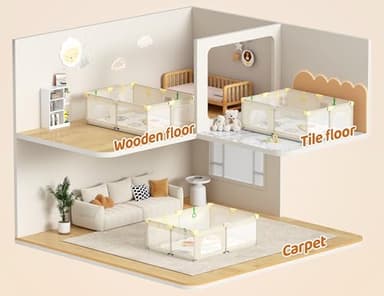 CoziBB Baby Playpen with Mat, 71" × 59" Extra Large Playpen for Toddler, Play Yard, Baby Fence Play & Sleep Area for Indoor & Outdoor - Image 7