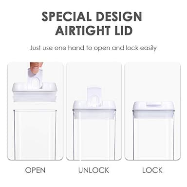 Vtopmart 4 PCS Airtight Food Storage Containers, BPA Free Plastic Spaghetti Pasta Containers with Easy Lock Lids, for Kitchen Pantry Organization and Storage, Include 24 Labels, 1.8L - Image 3