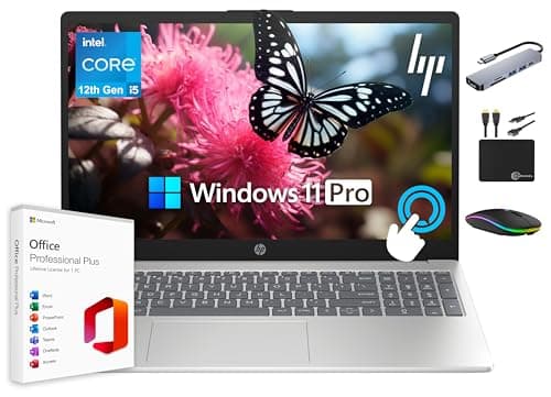 HP 15.6" Touchscreen Pavilion Laptop Computer, 32GB RAM, 1.5TB Storage (1TB SSD + 500GB Ext), 10-Core Intel i5 Processor, Wi-Fi 6E, Windows 11 Pro with Lifetime Microsoft Office, MarxsolAccessory - Image 1