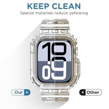 DABAOZA 5 Packs Compatible for Clear Apple Watch Band 42mm, Jelly Crystal Women Men TPU Strap for iWatch Series 11 10 9 8 7 6 SE 5 4 3 2 1 Ultra 3 2 (42-S11/S10, CrystalClear Series) - Image 3