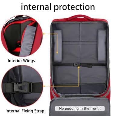 YOREPEK Car Seat Travel Bag, Padded Car Seats Backpack for Air Travel, Heavy Duty Carseat Travel Bag for Airplane, Airport Gate Check Bag (Red) - Image 4