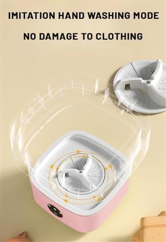 Portable Washing Machine, Mini Washer,15L Upgraded Large Capacity Foldable Washer.Deep Cleaning of Underwear, Baby Clothes and Other Small Clothes.Suitable for Apartments, Dormitories, Hotels.(Pink) - Image 7