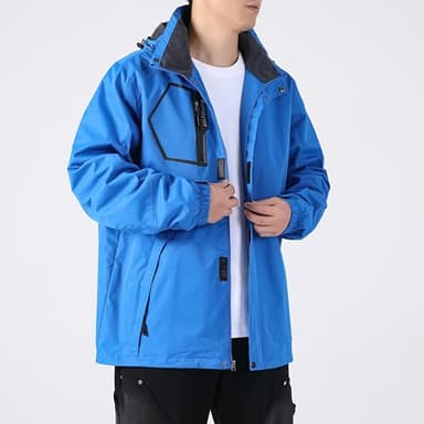 CorBuyit Men's Lightweight Rain Jacket with Hood, Waterproof Travel Jacket - Image 3