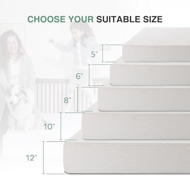 Queen Mattress in a Box, 12 inch Mattresses for Platform Bed Double Size Daybed, Green Tea Memory Foam Mattress for Cool Sleep & Pressure Relief, Medium Firm - Image 2