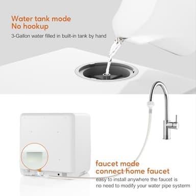 SEAGTOM Portable Dishwashers for Camping and Home with 5l Water Tank, Hose, LED Light, 10 Wash Programs, Baby Care Mode, Dual Water Supply and 1h Hot Air Drying - Image 3