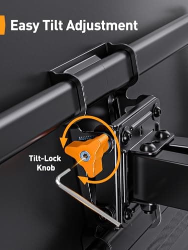 Perlegear UL Listed Full Motion TV Wall Mount for 42-85 inch TVs up to 132 lbs, TV Mount with Dual Articulating Arms, Tool-Free Tilt, Swivel, Extension, Leveling, Max VESA 600x400mm, 16" Studs, PGLF8 - Image 4