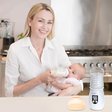 CuddleeBaby Portable Bottle Warmer for Travel, Cordless Baby Bottle Warmer, Rechargeable, 8 Adapters, 1 Milk Powder Container, Compatible with Most Bottle, Fast Heating, White - Image 6