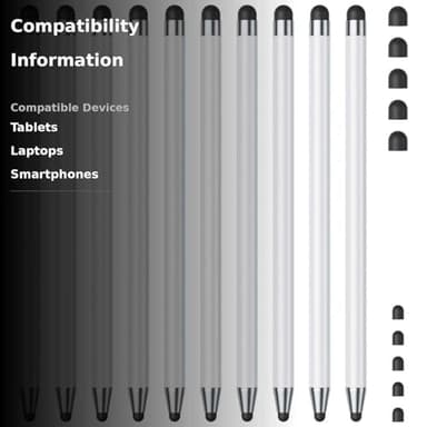 Stylus (10Pcs), Stylus Pen for Touchscreen, High Precision and Sensitivity Stylus Pen for iPad/iPhone/Samsung/Android Smartphone and Tablets, Compatible with All Capacitive Touch Screen (White) - Image 3