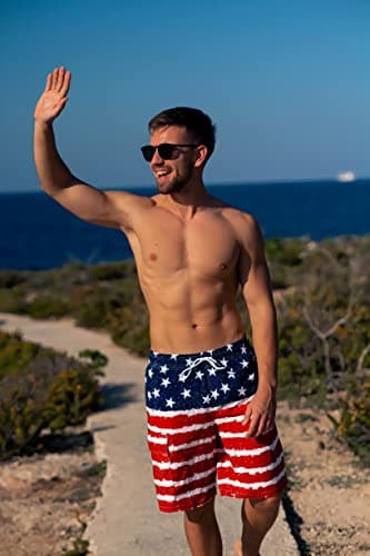 BRISIRA Mens Swim Trunks Bathing Suit 9 Inch Inseam Compression Liner Beach Long Board Shorts Swimsuit Anti-Chafe Quick Dry - Image 5