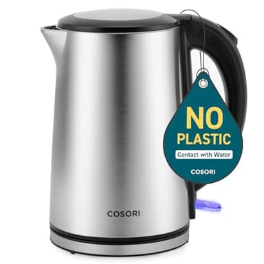 COSORI Electric Kettle, No Plastic Inner Lid, Filter and Spout, Double Wall Stainless Steel Keep Warm, Automatic Shut Off & Boil-Dry Protection, Durable Tea Kettle Boiler & Heater, 1.5L/1500W, Silver - Image 1
