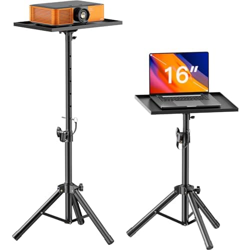 AMADA Projector Stand, Laptop Stand with Adjustable Height 22 to 36 inch, Heavy Duty Projector Mount as DJ Racks, Portable Projector Tripod Stand, Tall Floor Stand for Office, Home, Stage or Studio - Image 1