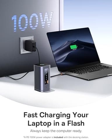 Baseus Laptop Docking Station, 11 in 1 Triple 4K Display HDMI/DP, 10Gbps USB A/C Fast Data, PD 100W, Ethernet, Audio, USB C Docking Station for Windows/Dell/HP/Lenovo/Asus/Acer/Mac (Include Charger) - Image 5