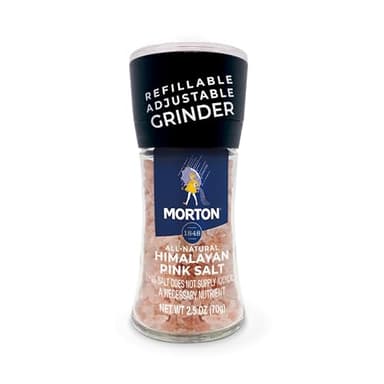 Morton Himalayan Pink Salt, Grinder (2.5 oz), 6-Pack, Refillable & Adjustable, All-Natural, Perfect for Cooking, Seasoning, and Finishing - Image 1