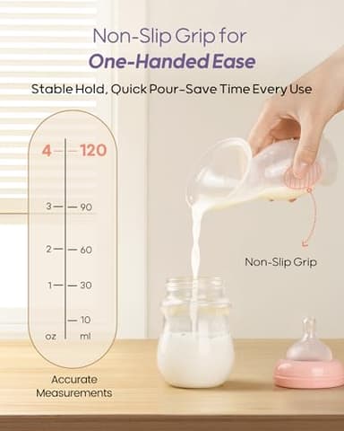 Nuliie Silicone Manual Breast Pump with Leak-Proof Lid & Suction Cup, 4oz/120ml BPA-Free, Wearable Hand Pump Breastmilk, Breast Milk Collectors for Breastfeeding Essentials, Includes Cleaning Brush - Image 6