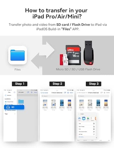 USB C to SD Card Reader, BnmxTek SD Card Adapter with SD MicroSD USB 3 Ports, USBC Memory Card Reader for iPhone 15 16, iPad, Mac, MacBook Pro/Air, Android and More USB-C/Type C Devices - Image 7