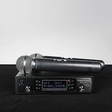 Phenyx Pro Wireless Microphone System, Dual Wireless Mics,w/ 2 Handhelds, Auto Scan,2x100 UHF Frequencies,328ft Range,Dynamic Microphone for Singing, Karaoke, Church(PTU-71-2H) - Image 9