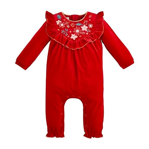 Mud Pie Baby Poinsettia Bodysuit; 9-12M