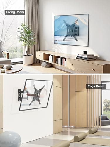 USX MOUNT UL Listed Full Motion TV Mount, Swivel Articulating Tilt TV Wall Mount for 26-65 Inch LED, 4K, Wall Mount Bracket with VESA 400x400mm Up to 77lbs, Perfect Center Design -XMM006-1 - Image 8