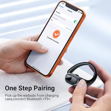occiam Wireless Earbuds Bluetooth Headphones Ear Buds 96Hrs Playback Sport Over-Ear Waterproof Wireless Headphones Earphones with Earhooks ENC Mics Clear Call for Sport Running Workout Black - Image 2