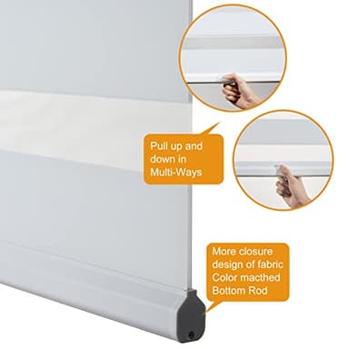 Persilux Cordless Zebra Blinds for Windows (58" W X 64" H, White) Free-Stop Roller Windows Shades Dual Layer Light Control for Day and Night, Light Filtering Sheer Shades for Home, Easy to Install - Image 5