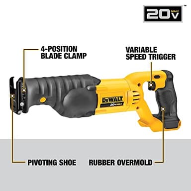 DEWALT 20V MAX Reciprocating Saw, 3,000 Strokes Per Minute, Variable Speed Trigger, Bare Tool Only (DCS380B) - Image 4